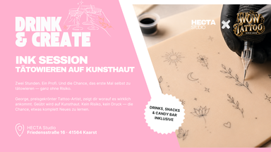 Drink & Create: Ink Session — Tätowieren ausprobieren auf Kunsthaut