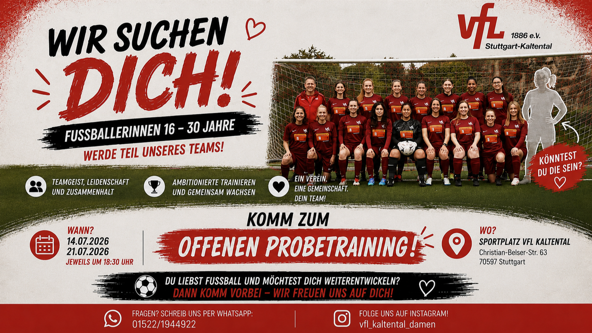 Damen Fußball - Offenes Probetraining