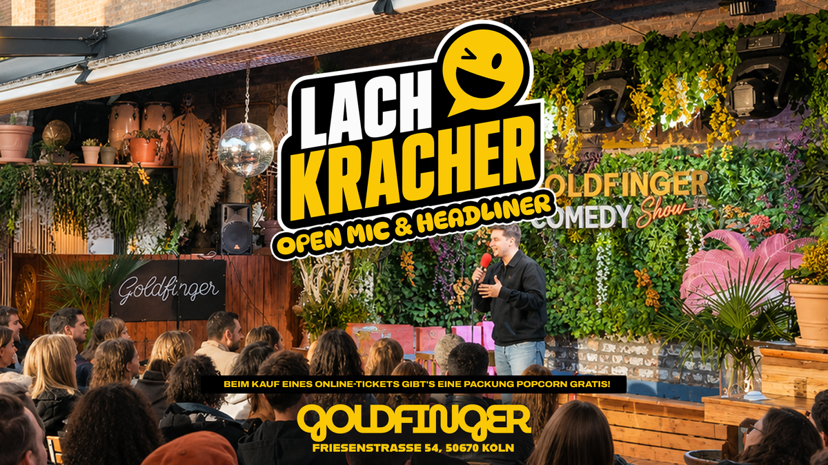 Titelbild der Veranstaltung LACHKRACHER – Open Mic & Headliner im Goldfinger! 😂