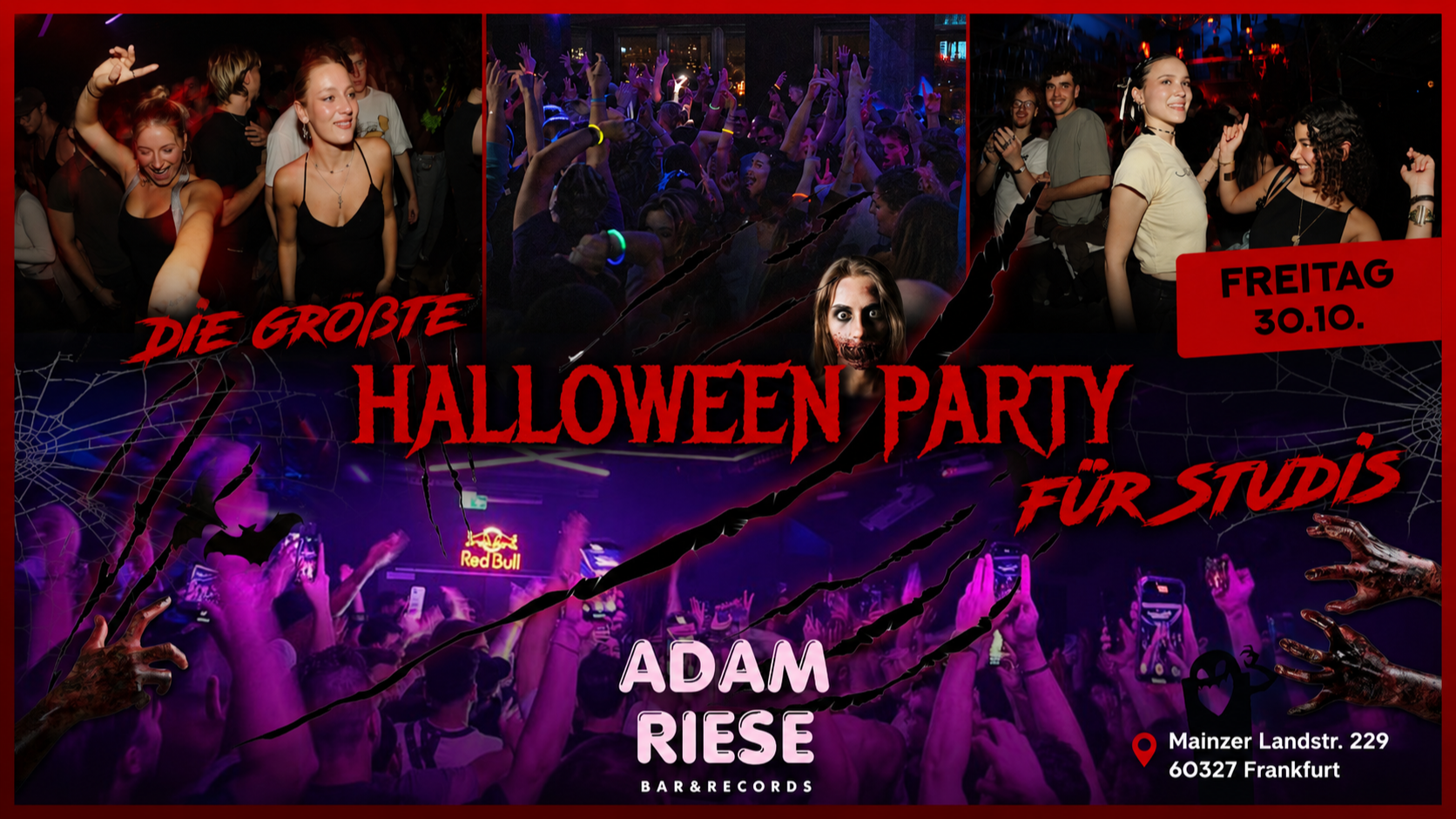 Die größte Halloween Party Frankfurt - Adam Riese | Fr, 30.10.