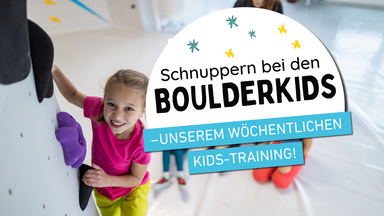 Schnuppern beim Kinderklettern (Boulderkids)