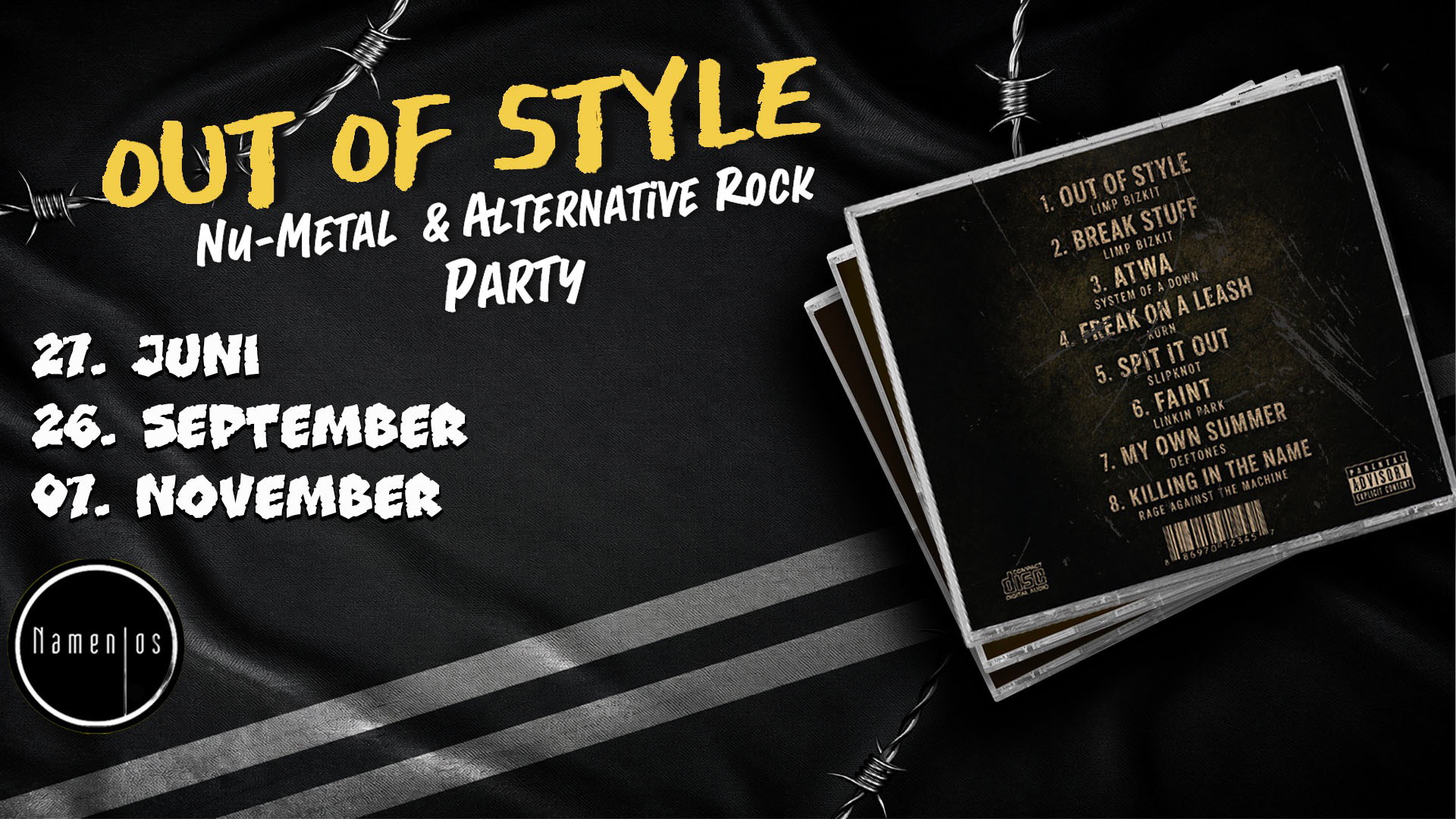Out Of Style Party - Nu Metal & Alt. Rock im Namenlos Bonn
