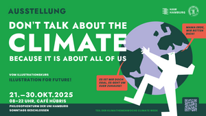 Illustration-Ausstellung: "Don't talk about Climate. Because it is about us all."