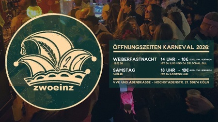 Karnevals-Samstag 2026 im ZwoEinz