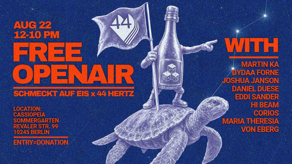 Titelbild der Veranstaltung FREE OPEN AIR: Schmeckt auf Eis x 44 Hertz