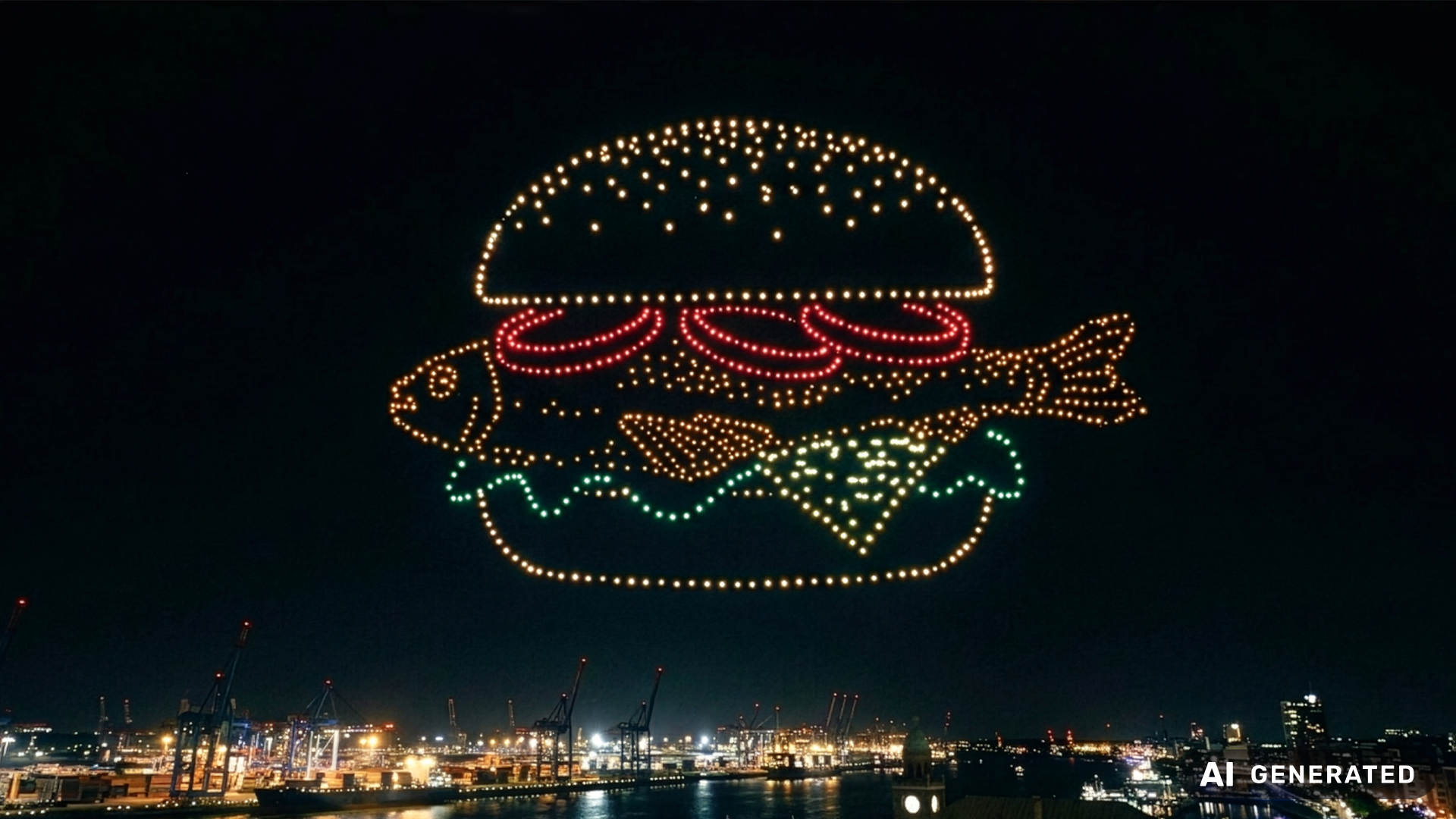 Hamburg leuchtet: Spektakuläre Drohnenshow über der Elbe präsentiert von E.ON