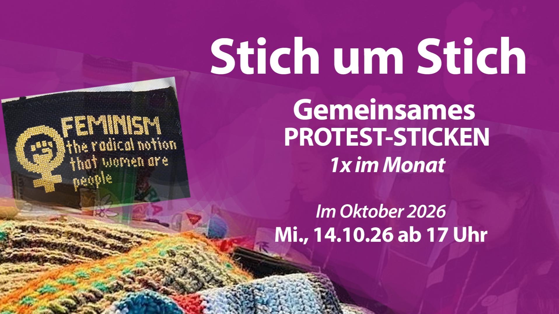 Stich um Stich - gemeinsames Protest-Sticken