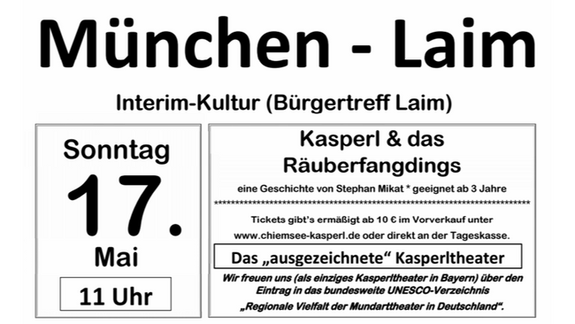 Ein Bairisches Kasperspiel im Bürgerhaus Laim München (Interim Kultur)