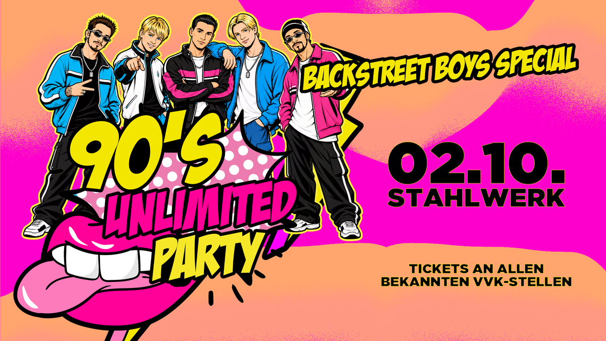 Titelbild der Veranstaltung 90s Unlimited - Backstreet Boys Special