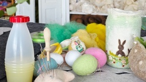 Für Ostern dekorieren  - Workshop filzen mit Wolle, Wasser und Seife