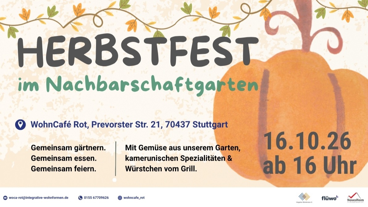 Herbstfest im Nachbarschaftsgarten am WohnCafé Rot