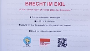 KEIN ZUHAUSE. KEIN ZURÜCK. BRECHT IM EXIL 📖 Lesung mit dem Schauspieler & Regisseur Zafer Tursun