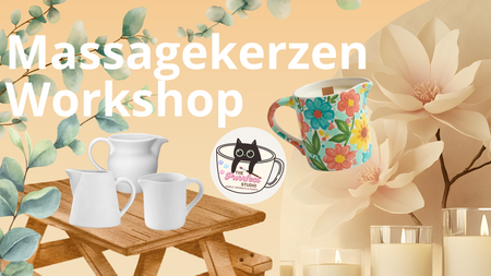 💆🏼‍♀️✨🕯️Massagekerzen Workshop 🕯️✨💆🏼‍♀️ I Keramik Bemalen I Matcha I Mocktails I Kerze gießen