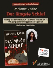 Lesung „Der längste Schlaf“ Ein Abend mit Bestsellerautorin Melanie Raabe