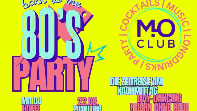 Titelbild der Veranstaltung 80´s Day Disco - Mo Club Augsburg