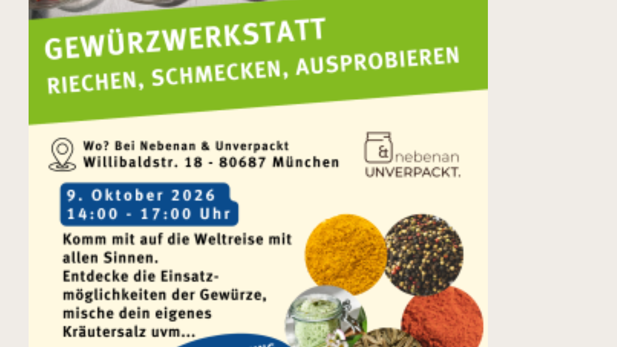 Gewürzwerkstatt: Riechen, Schmecken, Ausprobieren