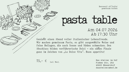 Pasta Table - ein italienischer Abend (vegetarisch)