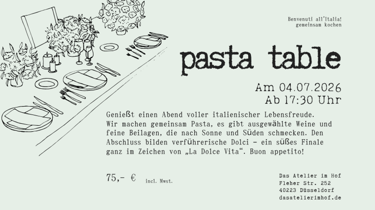 Pasta Table - ein italienischer Abend (vegetarisch)
