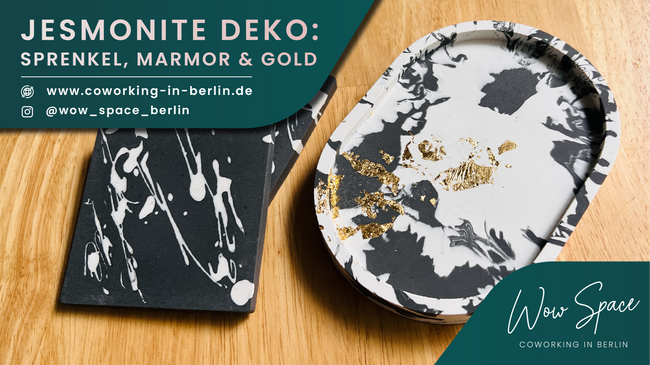 Jesmonite Deko: Sprenkel, Marmor & Gold