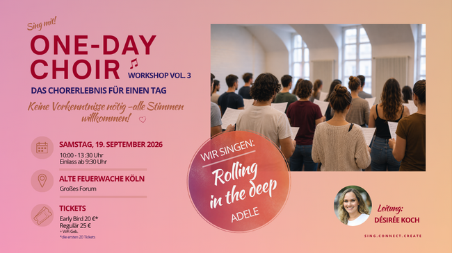 ONE-DAY CHOIR Workshop | Köln | Ein Tag. Gemeinsam im Chor singen.