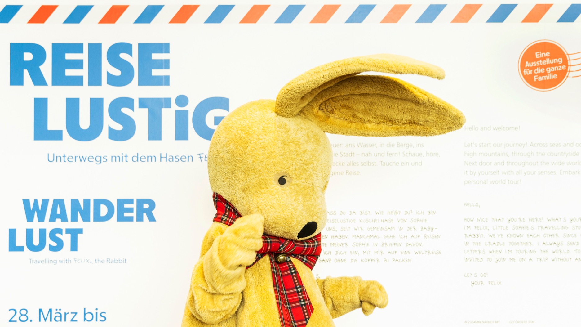 Öffentlicher Rundgang für Menschen mit und ohne Sehbehinderung: Reiselustig. Unterwegs mit dem Hasen Felix