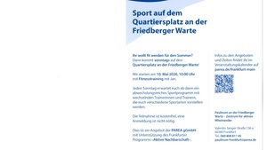 Sonntagssport auf dem Quartiersplatz an der Friedberger Warte