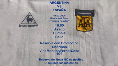España vs. Argentina x Asado Cumbia Baile // Terraza Argentina