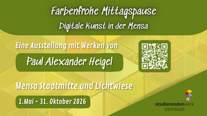 Farbenfrohe Mittagspause: Digitale Kunst in der Mensa