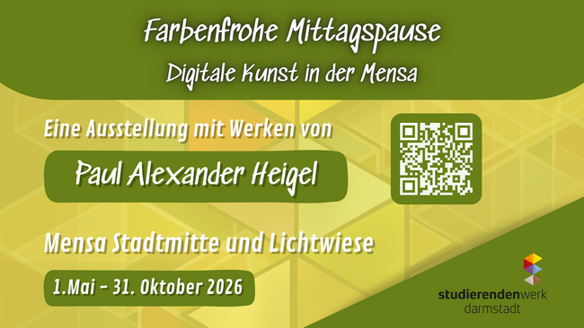 Farbenfrohe Mittagspause: Digitale Kunst in der Mensa
