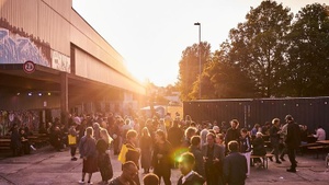 Pop-Up-Zentrale beim Kurzfilm Festival