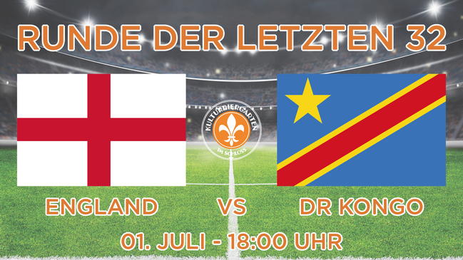 Public Viewing WM 2026 Mainz - England VS DR Kongo - 01. Juli 2026 / 18:00 Uhr
