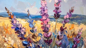 Malworkshop - Lupinen // Malen mit Spachtelmasse