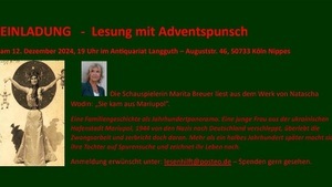 LESUNG -   Natascha WODIN "Sie kam aus Mariupol", gelesen von der Schauspielerin Marita BREUER