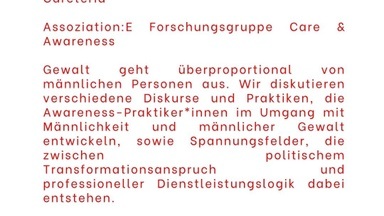 Assoziation:E – Kolloqium für alle: Awareness & Männlichkeit