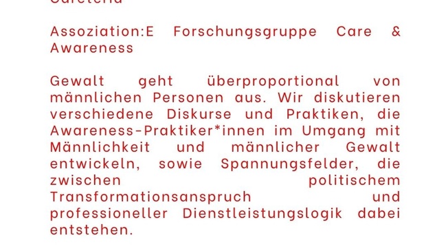 Assoziation:E – Kolloqium für alle: Awareness & Männlichkeit