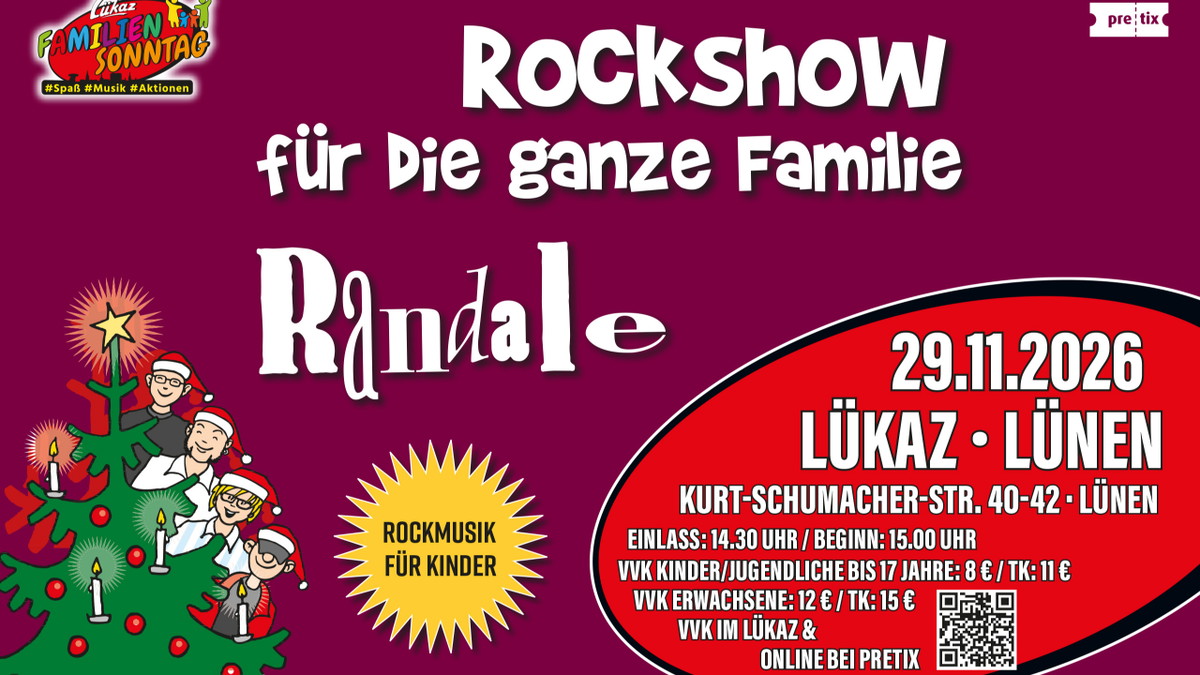 Randale live im Lükaz – Rockkonzert für die ganze Familie am 1. Advent