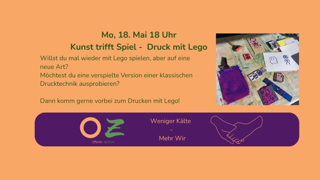 Kunst trifft Spiel - Druck mit Lego