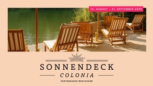 Sonnendeck Colonia - Biergarten auf der Seeterrasse im Mediapark