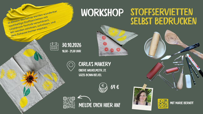 Stoffservietten selbst bedrucken – Workshop