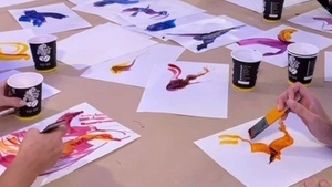 VÖGEL KALLIGRAPHIEREN