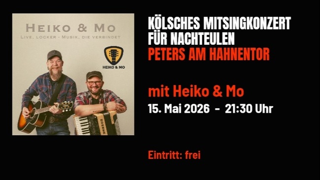 MitSingKunzät vür Naaksüüle, kostenloses Mitsingkonzert mit Heiko & Mo