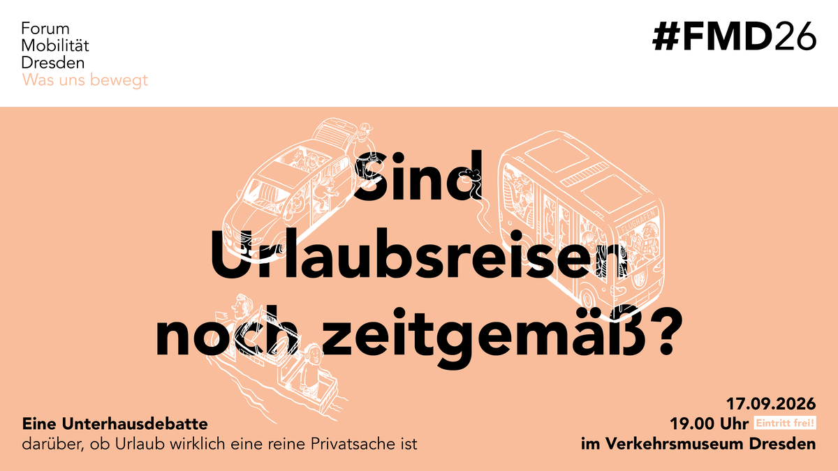 Titelbild der Veranstaltung Diskutiert mit: Sind Urlaubsreisen noch zeitgemäß?