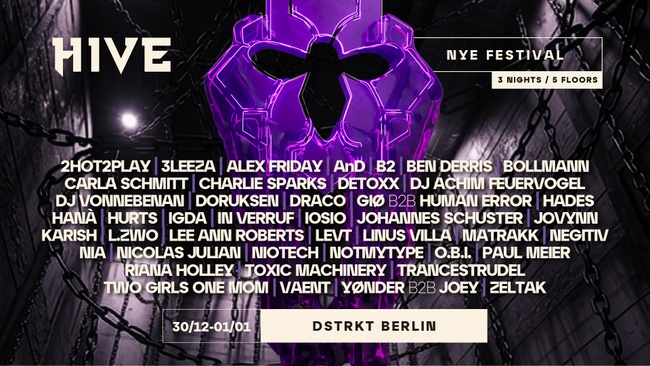HIVE NYE 2026 - Lee Ann Roberts, Charlie Sparks, Nicolas Julian, Hades more