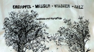 Erdapfel - Messer - Wasser - Salz