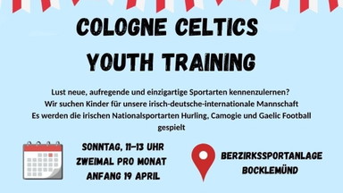 Irische Nationalsportarten- Kinder-und Jugendtraining, Lerne Hurling, Camogie und Gaelic Football kennen. Trainiere in einem internationalen, freundlichen und open-minded Team.