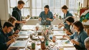 Freies Malen in der Gruppe