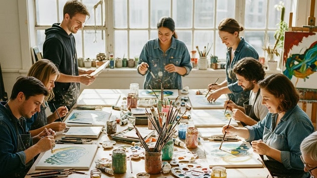 Freies Malen in der Gruppe