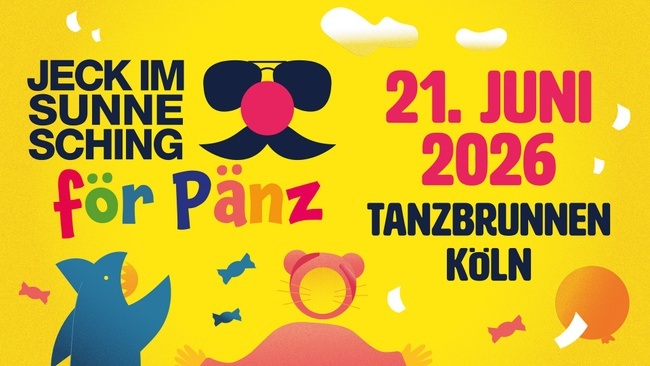 Jeck im Sunnesching för Pänz 2026 - Das Familienfestival
