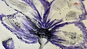 Bring your Bottle and Paint - Mixed Media Blüte