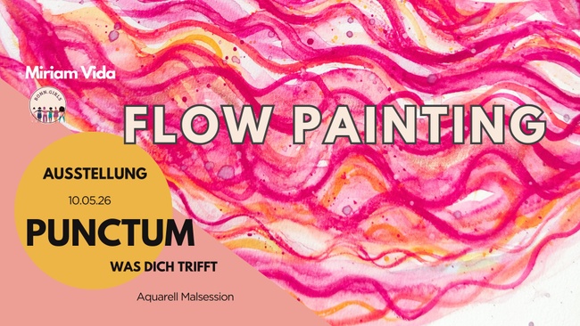 Gemeinsam inspiriert - Farben fließen lassen // Malen mit Aquarellfarben im Rahmen der Ausstellung „Punctum“ am Muttertag